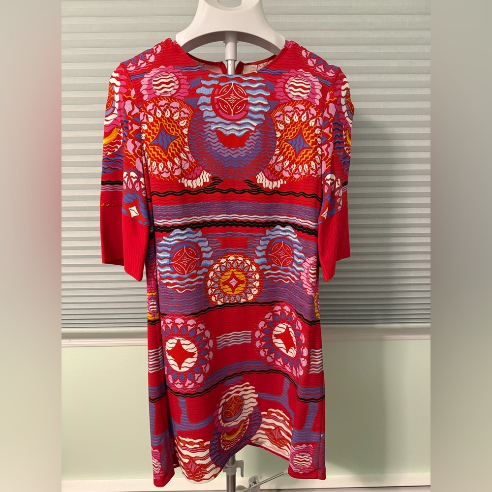 Peter Pilotto Red and Blue Long Sleeve Dress